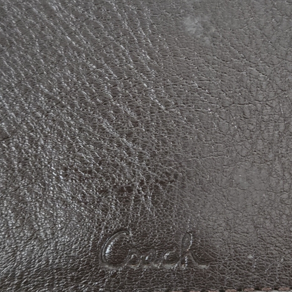 Coach Brown Leather Check Book Cover - Picture 3 of 10